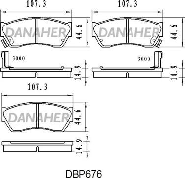 Danaher DBP676 - Тормозные колодки, дисковые, комплект abcparts.ee