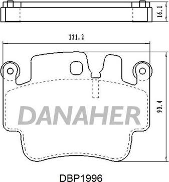 Danaher DBP1996 - Тормозные колодки, дисковые, комплект abcparts.ee