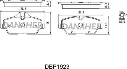 Danaher DBP1923 - Тормозные колодки, дисковые, комплект abcparts.ee