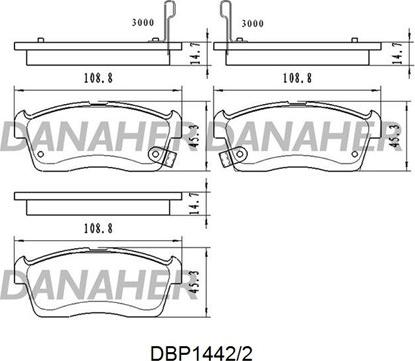 Danaher DBP1442/2 - Тормозные колодки, дисковые, комплект abcparts.ee