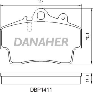 Danaher DBP1411 - Тормозные колодки, дисковые, комплект abcparts.ee