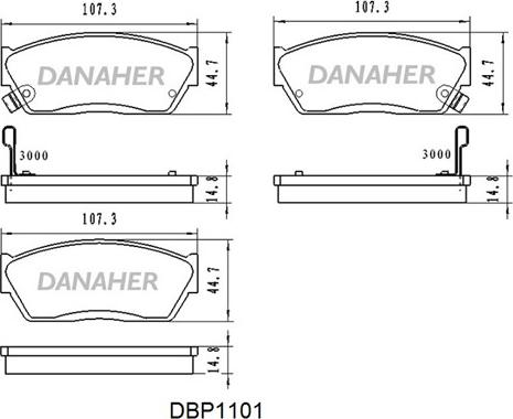 Danaher DBP1101 - Тормозные колодки, дисковые, комплект abcparts.ee