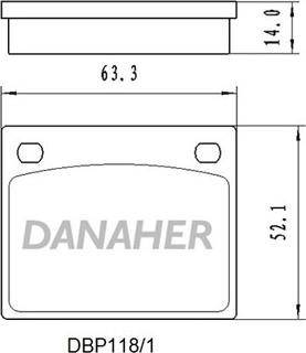Danaher DBP118/1 - Тормозные колодки, дисковые, комплект abcparts.ee