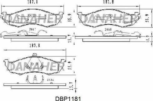 Danaher DBP118/1 - Тормозные колодки, дисковые, комплект abcparts.ee
