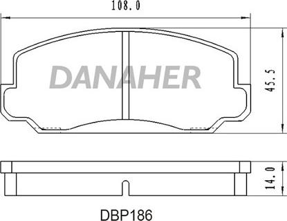 Danaher DBP186 - Тормозные колодки, дисковые, комплект abcparts.ee