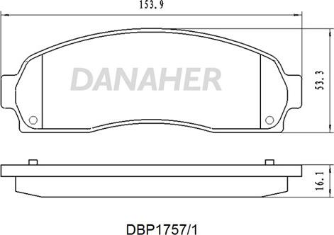 Danaher DBP1757/1 - Тормозные колодки, дисковые, комплект abcparts.ee