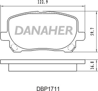 Danaher DBP1711 - Тормозные колодки, дисковые, комплект abcparts.ee