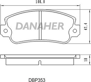 Danaher DBP353 - Тормозные колодки, дисковые, комплект abcparts.ee