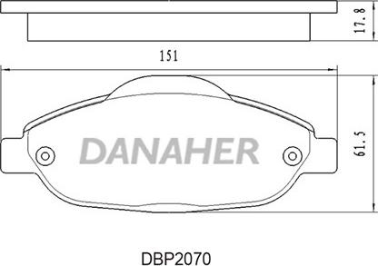 Danaher DBP2070 - Тормозные колодки, дисковые, комплект abcparts.ee