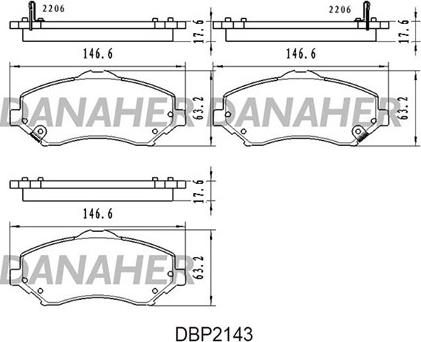 Danaher DBP2143 - Тормозные колодки, дисковые, комплект abcparts.ee