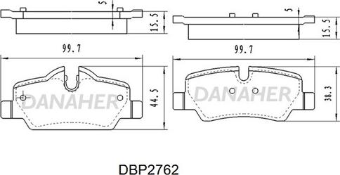Danaher DBP2762 - Тормозные колодки, дисковые, комплект abcparts.ee