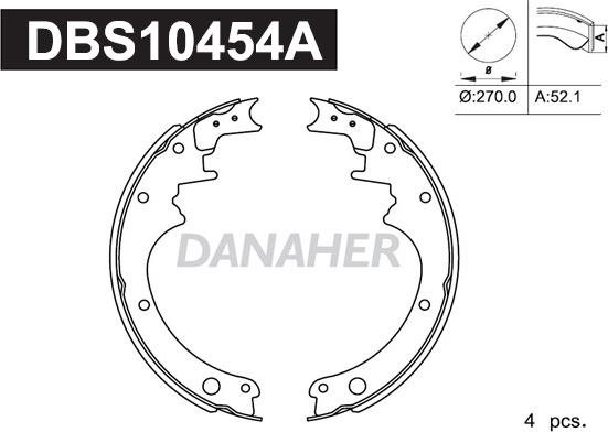 Danaher DBS10454A - Комплект тормозных колодок, барабанные abcparts.ee