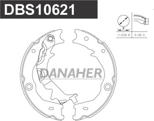 Danaher DBS10621 - Комплект тормозов, ручник, парковка abcparts.ee