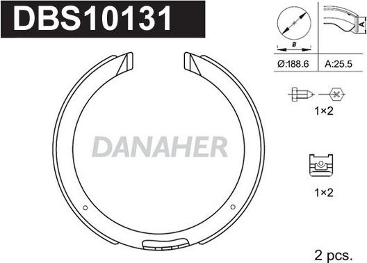 Danaher DBS10131 - Piduriklotside komplekt,seisupidur abcparts.ee