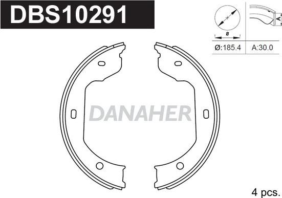Danaher DBS10291 - Комплект тормозов, ручник, парковка abcparts.ee