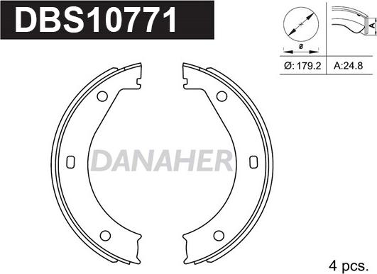 Danaher DBS10771 - Комплект тормозов, ручник, парковка abcparts.ee
