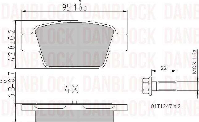DANBLOCK DB 510410 - Тормозные колодки, дисковые, комплект abcparts.ee