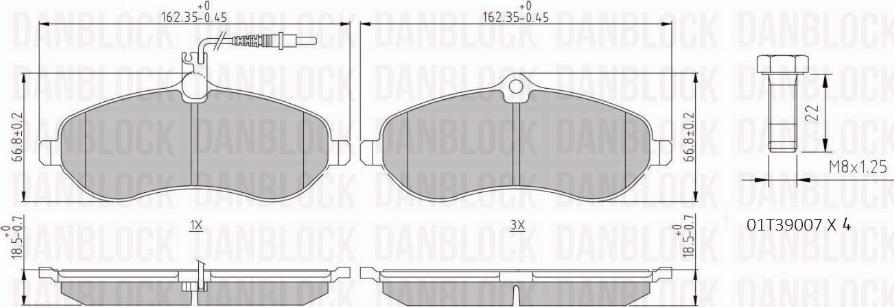 DANBLOCK DB 510530 - Тормозные колодки, дисковые, комплект abcparts.ee