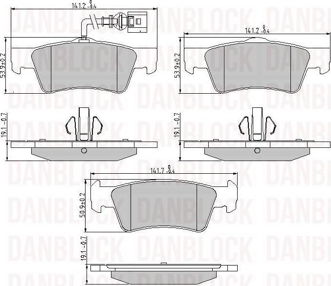 DANBLOCK DB 510578 - Тормозные колодки, дисковые, комплект abcparts.ee