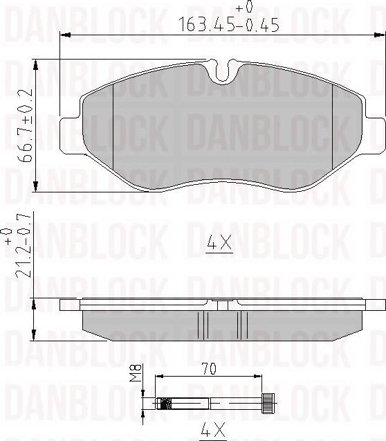 DANBLOCK DB 510610 - Тормозные колодки, дисковые, комплект abcparts.ee
