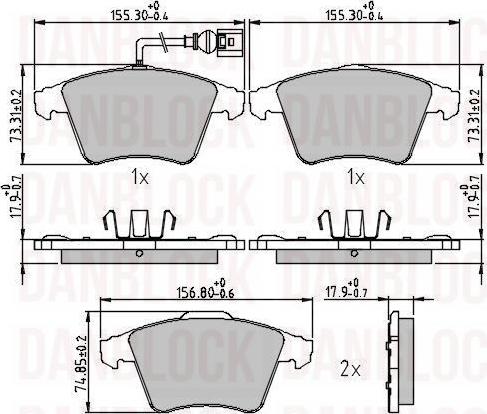 DANBLOCK DB 510611 - Тормозные колодки, дисковые, комплект abcparts.ee