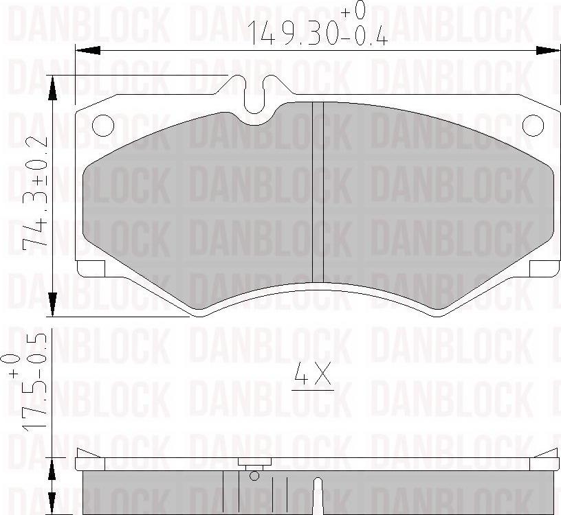 DANBLOCK DB 510015 - Тормозные колодки, дисковые, комплект abcparts.ee