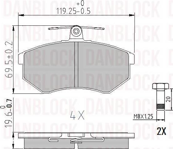 DANBLOCK DB 510030 - Тормозные колодки, дисковые, комплект abcparts.ee