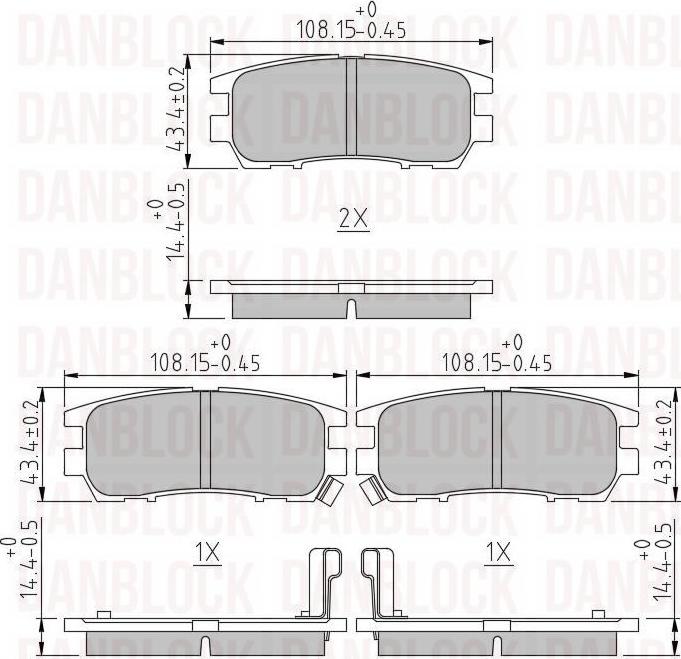 DANBLOCK DB 510147 - Тормозные колодки, дисковые, комплект abcparts.ee