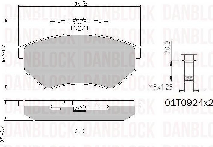 DANBLOCK DB 510159 - Тормозные колодки, дисковые, комплект abcparts.ee