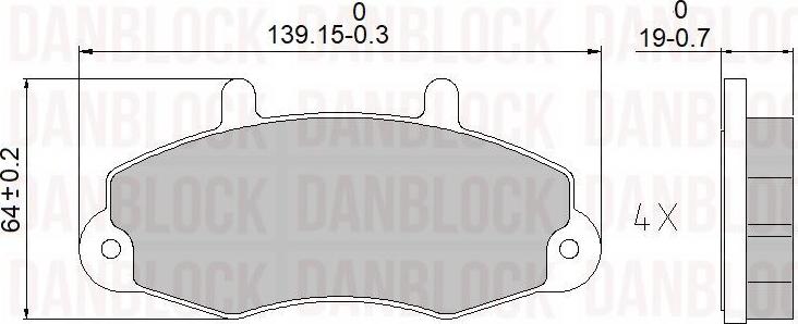 DANBLOCK DB 510150 - Тормозные колодки, дисковые, комплект abcparts.ee