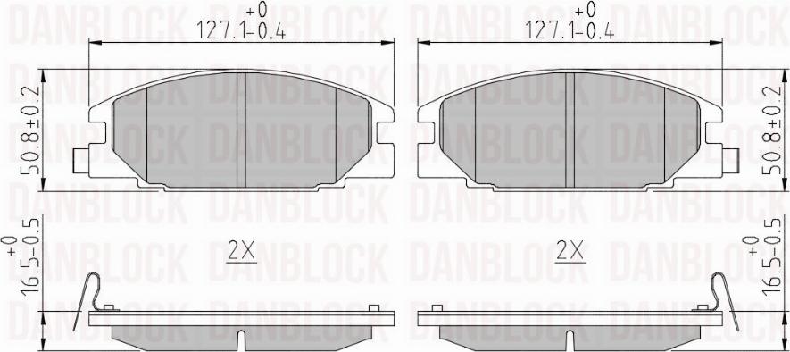 DANBLOCK DB 510153 - Тормозные колодки, дисковые, комплект abcparts.ee