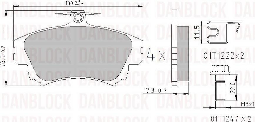 DANBLOCK DB 510354 - Тормозные колодки, дисковые, комплект abcparts.ee