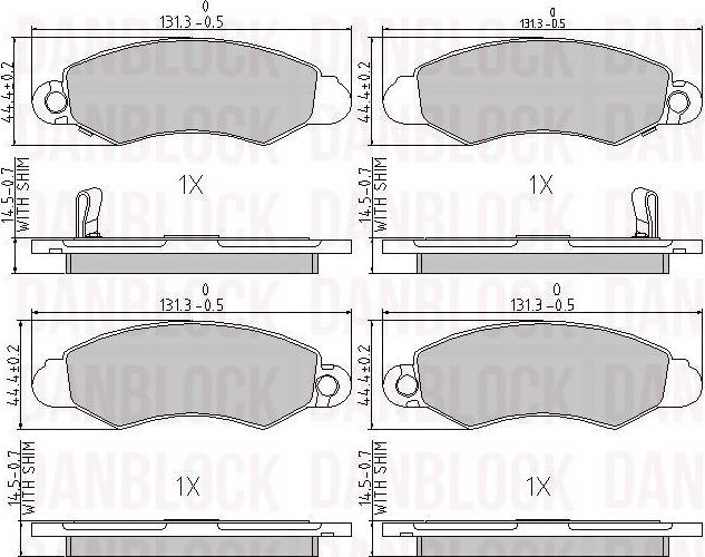 DANBLOCK DB 510362 - Тормозные колодки, дисковые, комплект abcparts.ee