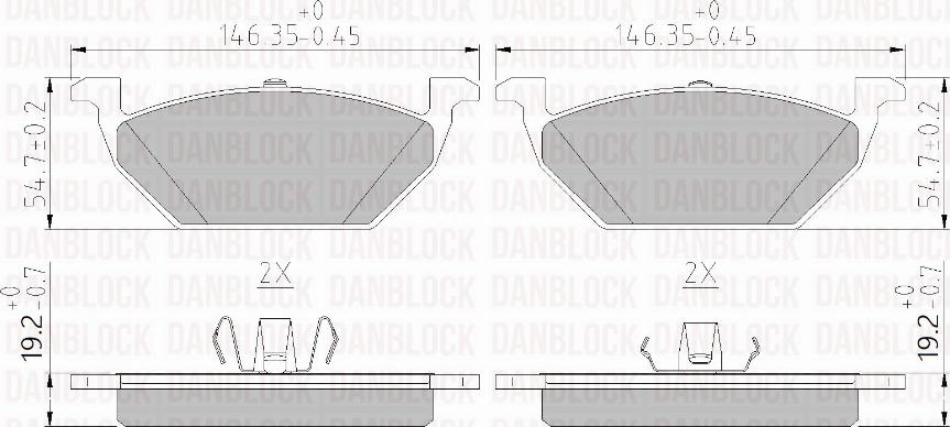 DANBLOCK DB 510382 - Тормозные колодки, дисковые, комплект abcparts.ee