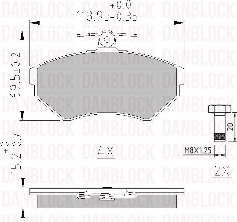 DANBLOCK DB 510284 - Тормозные колодки, дисковые, комплект abcparts.ee