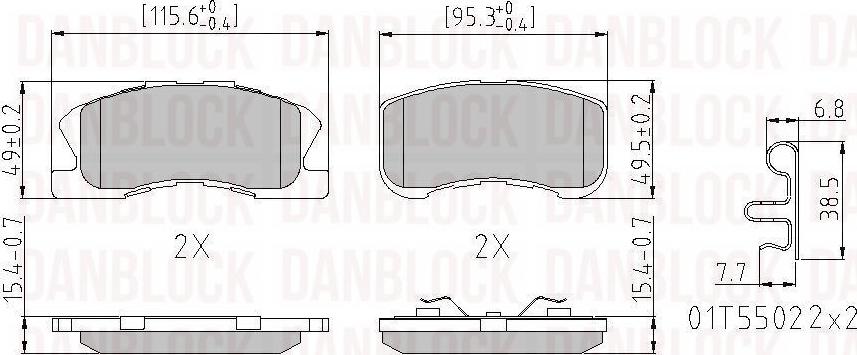 DANBLOCK DB 510721 - Тормозные колодки, дисковые, комплект abcparts.ee