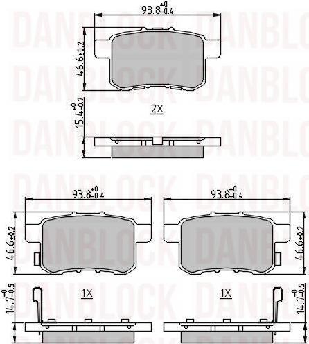 DANBLOCK DB 510728 - Тормозные колодки, дисковые, комплект abcparts.ee