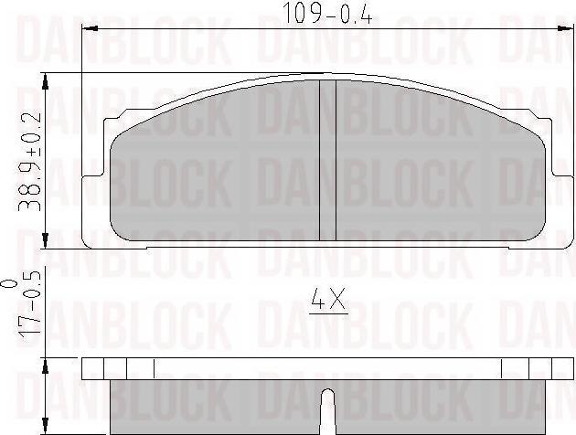 DANBLOCK DB 511078 - Тормозные колодки, дисковые, комплект abcparts.ee