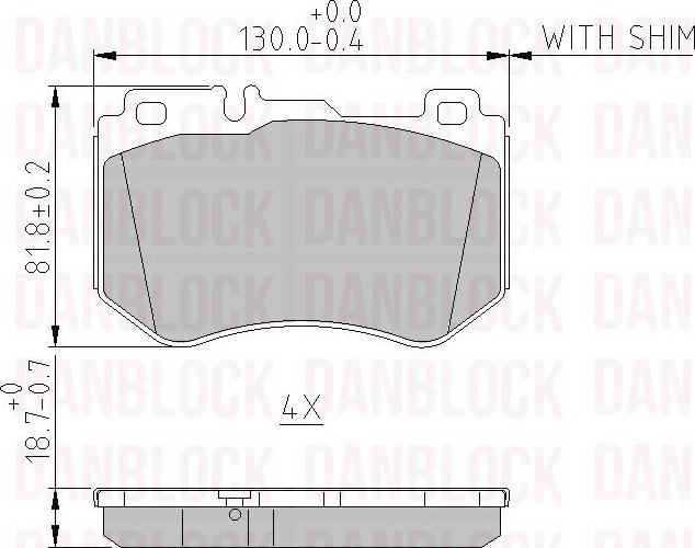 DANBLOCK DB 511188 - Тормозные колодки, дисковые, комплект abcparts.ee