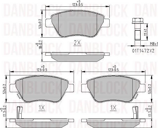 DANBLOCK DB 511134 - Тормозные колодки, дисковые, комплект abcparts.ee
