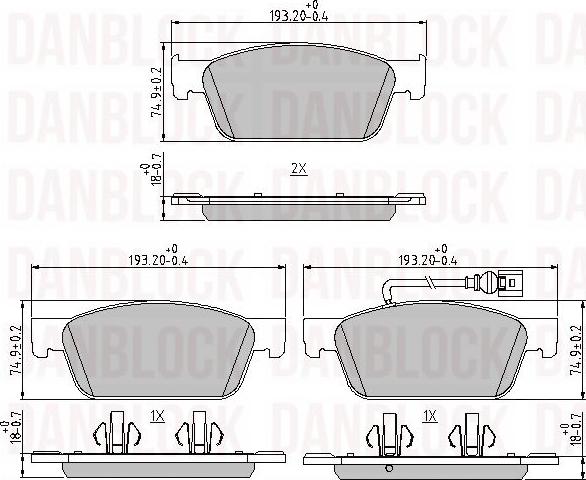 DANBLOCK DB 511133 - Тормозные колодки, дисковые, комплект abcparts.ee