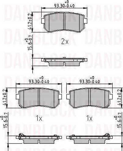 DANBLOCK DB 511392 - Тормозные колодки, дисковые, комплект abcparts.ee