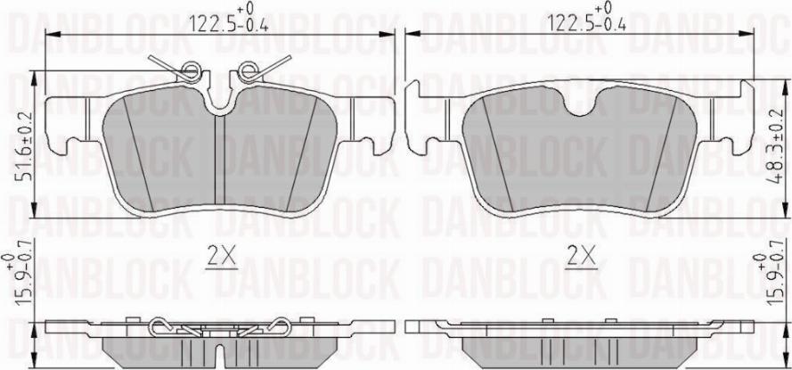 DANBLOCK DB 511361 - Тормозные колодки, дисковые, комплект abcparts.ee