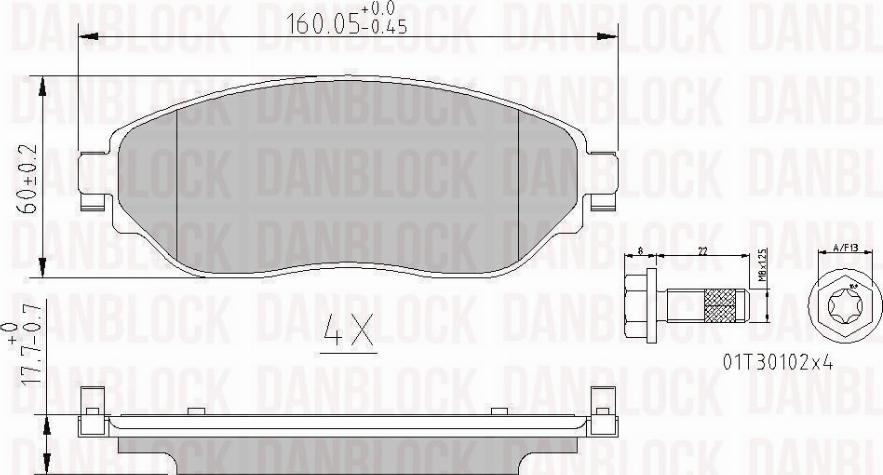 DANBLOCK DB 511234 - Тормозные колодки, дисковые, комплект abcparts.ee