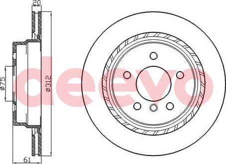 DEEVO BD34020 - Тормозной диск abcparts.ee