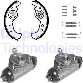 Delphi 691 - Комплект тормозных колодок, барабанные abcparts.ee