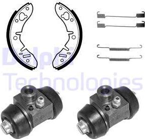 Delphi 689 - Комплект тормозных колодок, барабанные abcparts.ee