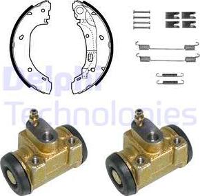Delphi KP1080 - Комплект тормозных колодок, барабанные abcparts.ee