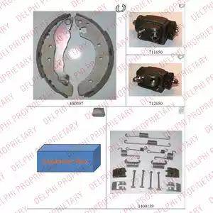 Delphi 729 - Комплект тормозных колодок, барабанные abcparts.ee