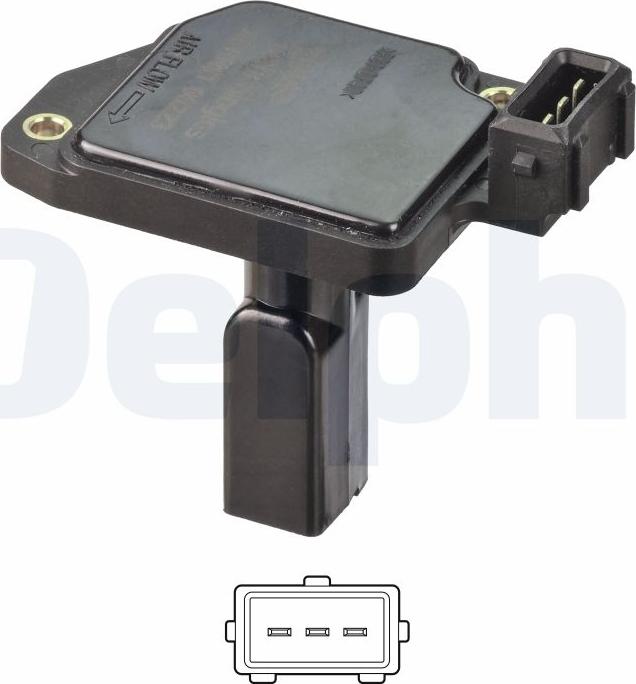 Delphi AF10491-12B1 - Датчик потока, массы воздуха abcparts.ee